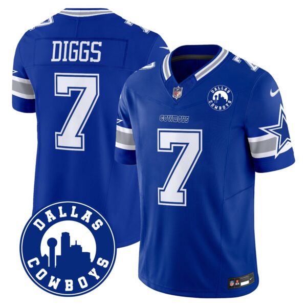 Dallas Cowboys City Patch Vapor Limited Jersey – All Stitched – Royal – Trevon Diggs Jersey