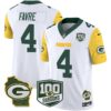 Packers 100th Season & Home Patch Cheese Vapor Limited Jersey All Stitched – White – Brett Favre Jersey