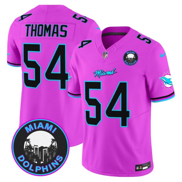 Dolphins Miami Vice Vapor Limited Jersey V3 – All Stitched – Pink – Zach Thomas Jersey