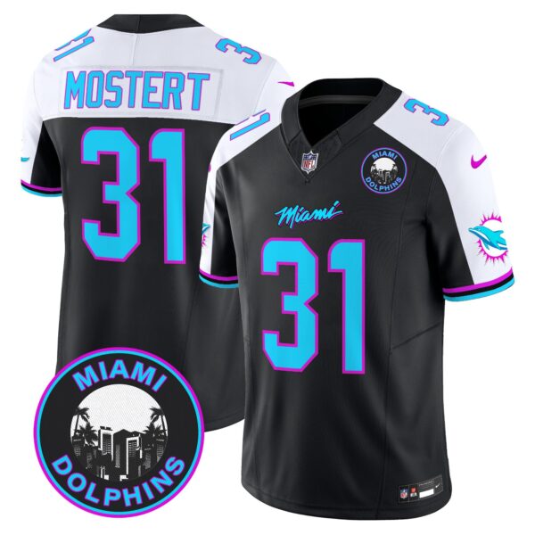 Dolphins Miami Vice Vapor Limited Jersey V3 – All Stitched – Black Alternate – Raheem Mostert Jersey