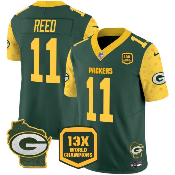 Packers Cheese Vapor Limited Jersey All Stitched – Green – Jayden Reed Jersey