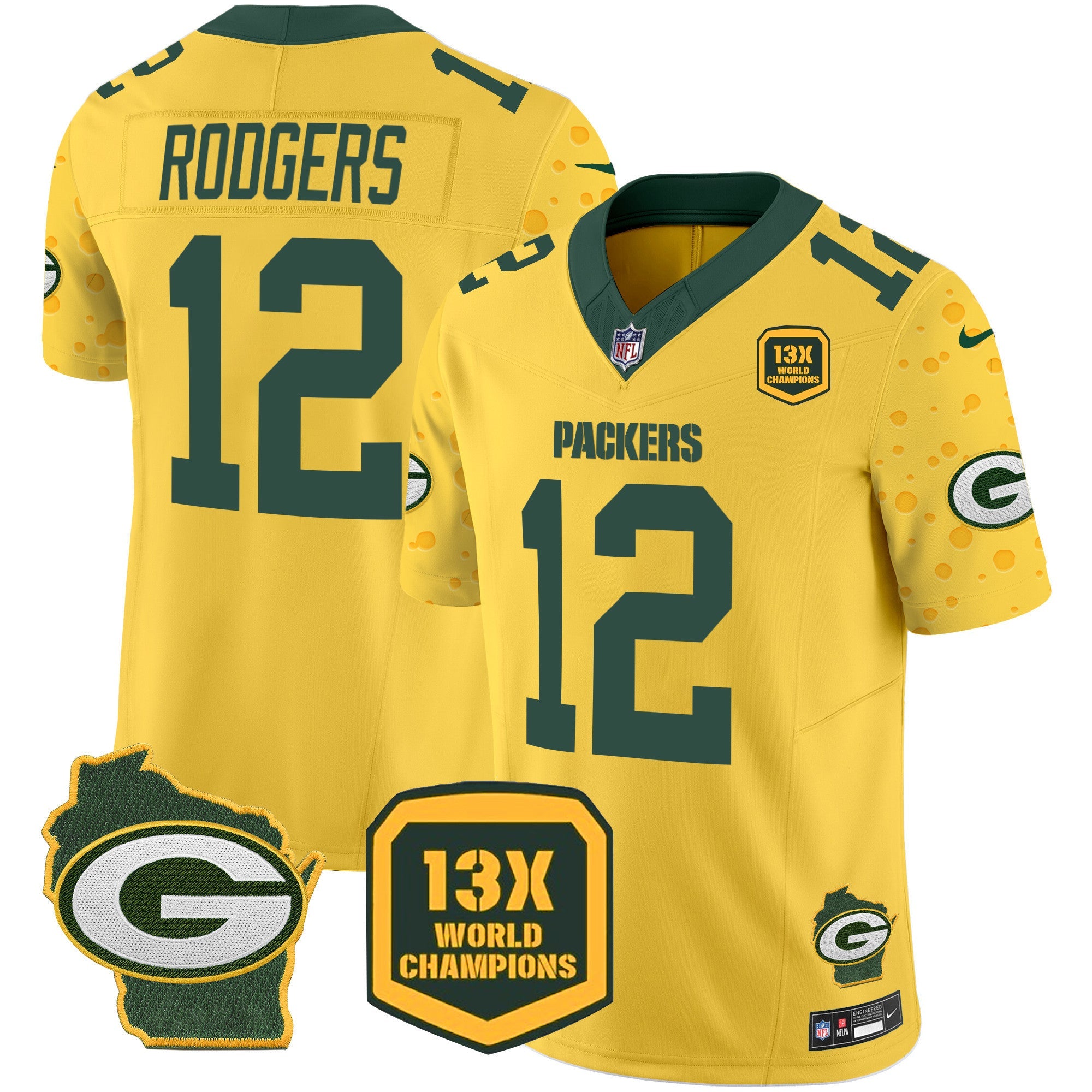 Packers Cheese Vapor Limited Jersey All Stitched – Gold – Aaron Rodgers Jersey