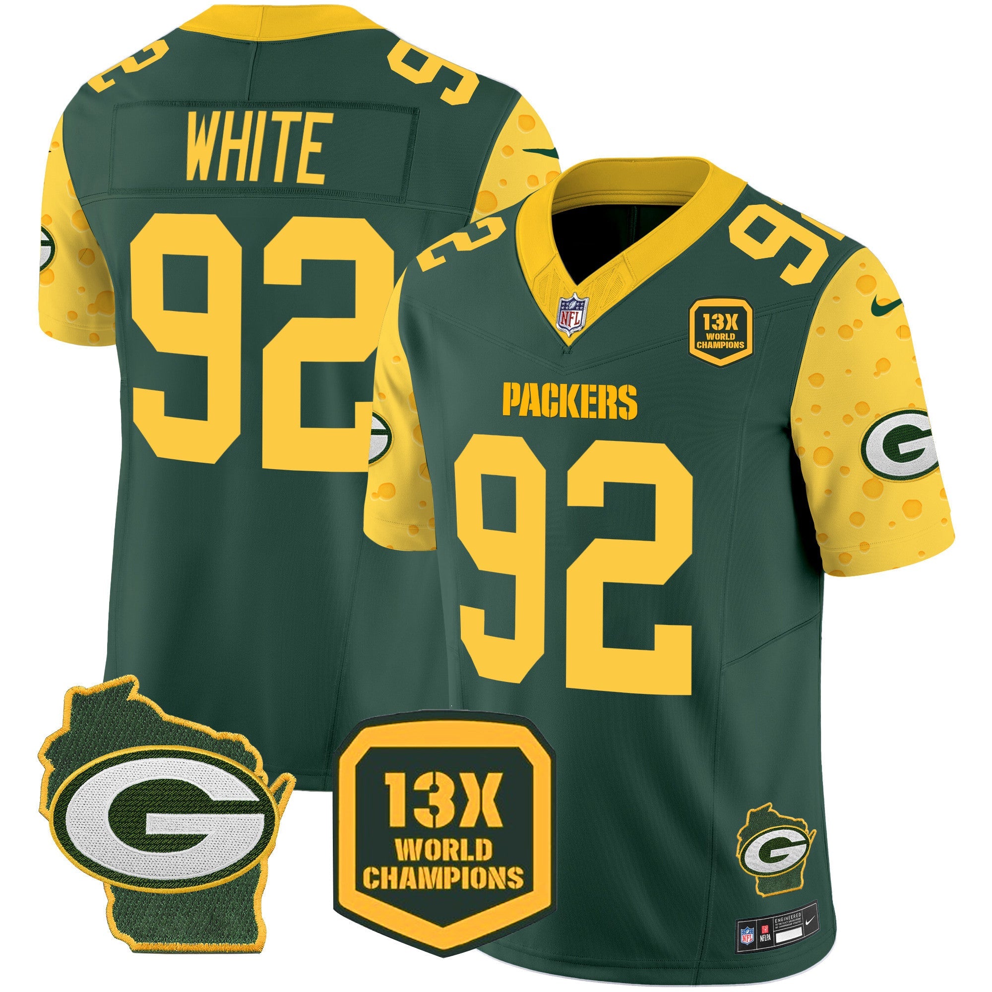 Packers Cheese Vapor Limited Jersey All Stitched – Green – Reggie White Jersey