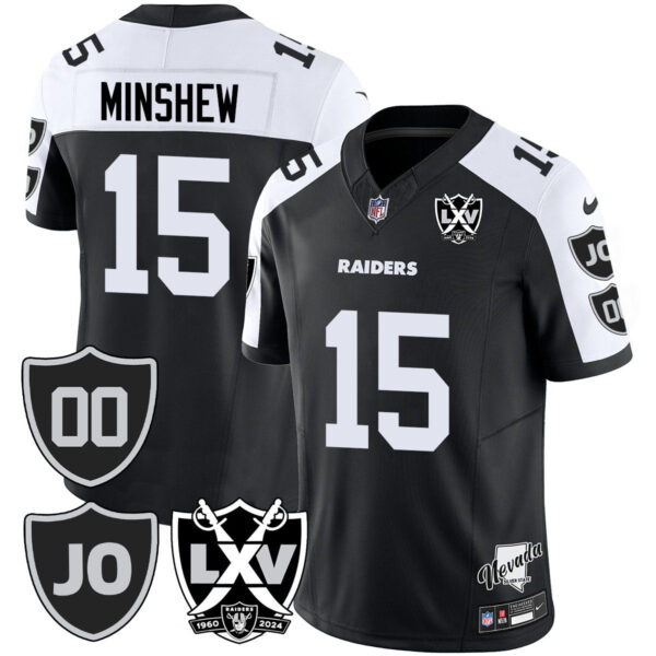 Raiders Vapor Limited Jersey – All Stitched – Honor Jim Otto – Black Alternate – Gardner Minshew Jersey