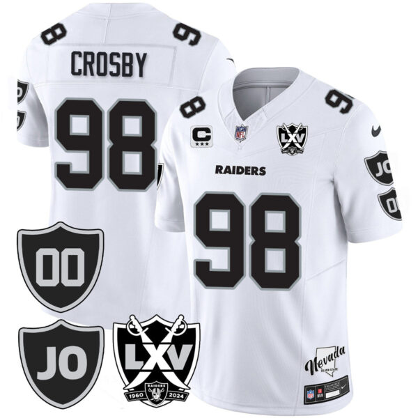 Raiders Vapor Limited Jersey – All Stitched – Honor Jim Otto – White Limited – Maxx Crosby Jersey