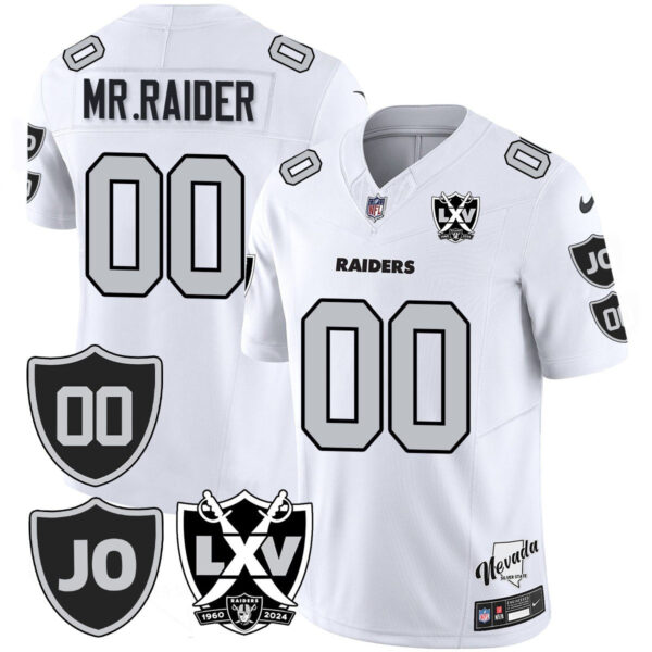 Raiders Vapor Limited Jersey – All Stitched – Honor Jim Otto – White – Mr. Raider Jersey