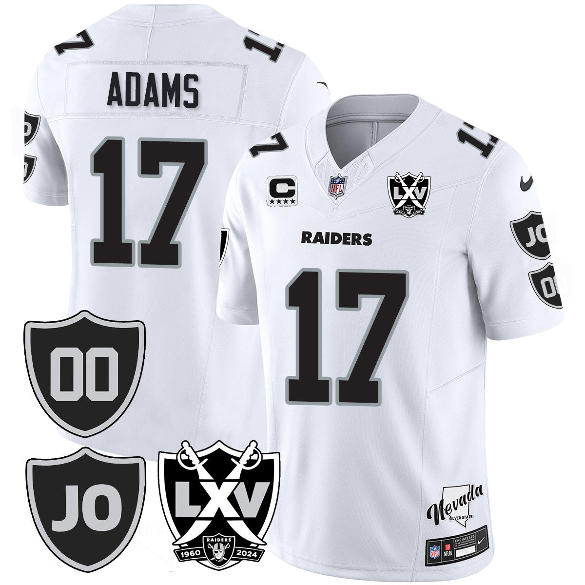 Raiders Vapor Limited Jersey – All Stitched – Honor Jim Otto – White Limited – Davante Adams Jersey