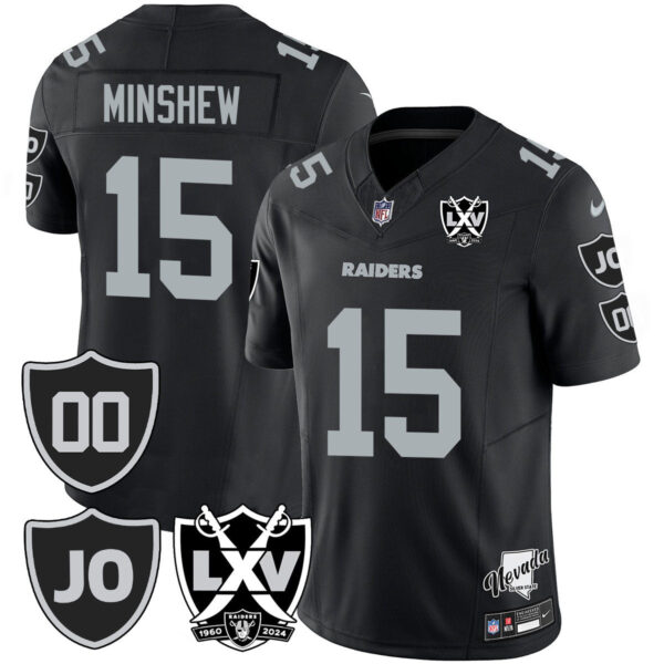 Raiders Vapor Limited Jersey – All Stitched – Honor Jim Otto – Black – Gardner Minshew Jersey