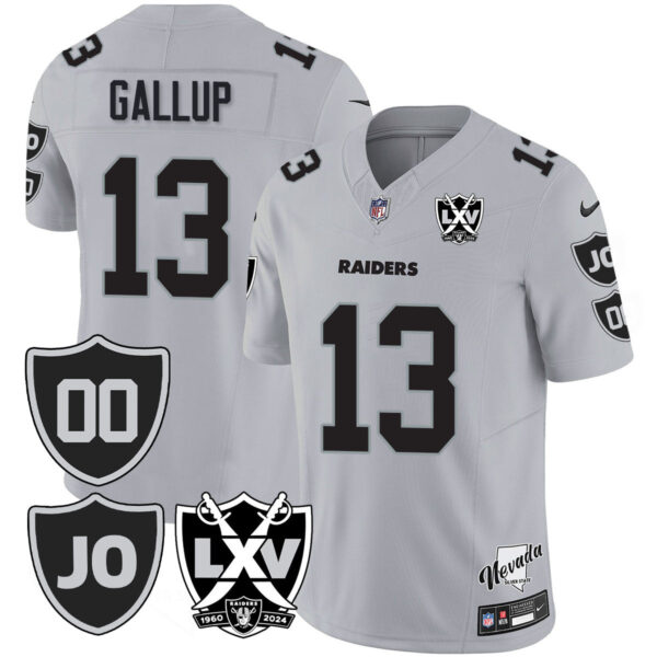 Raiders Vapor Limited Jersey – All Stitched – Honor Jim Otto – Silver – Michael Gallup Jersey