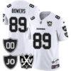 Raiders Vapor Limited Jersey – All Stitched – Honor Jim Otto – White Limited – Brock Bowers Jersey