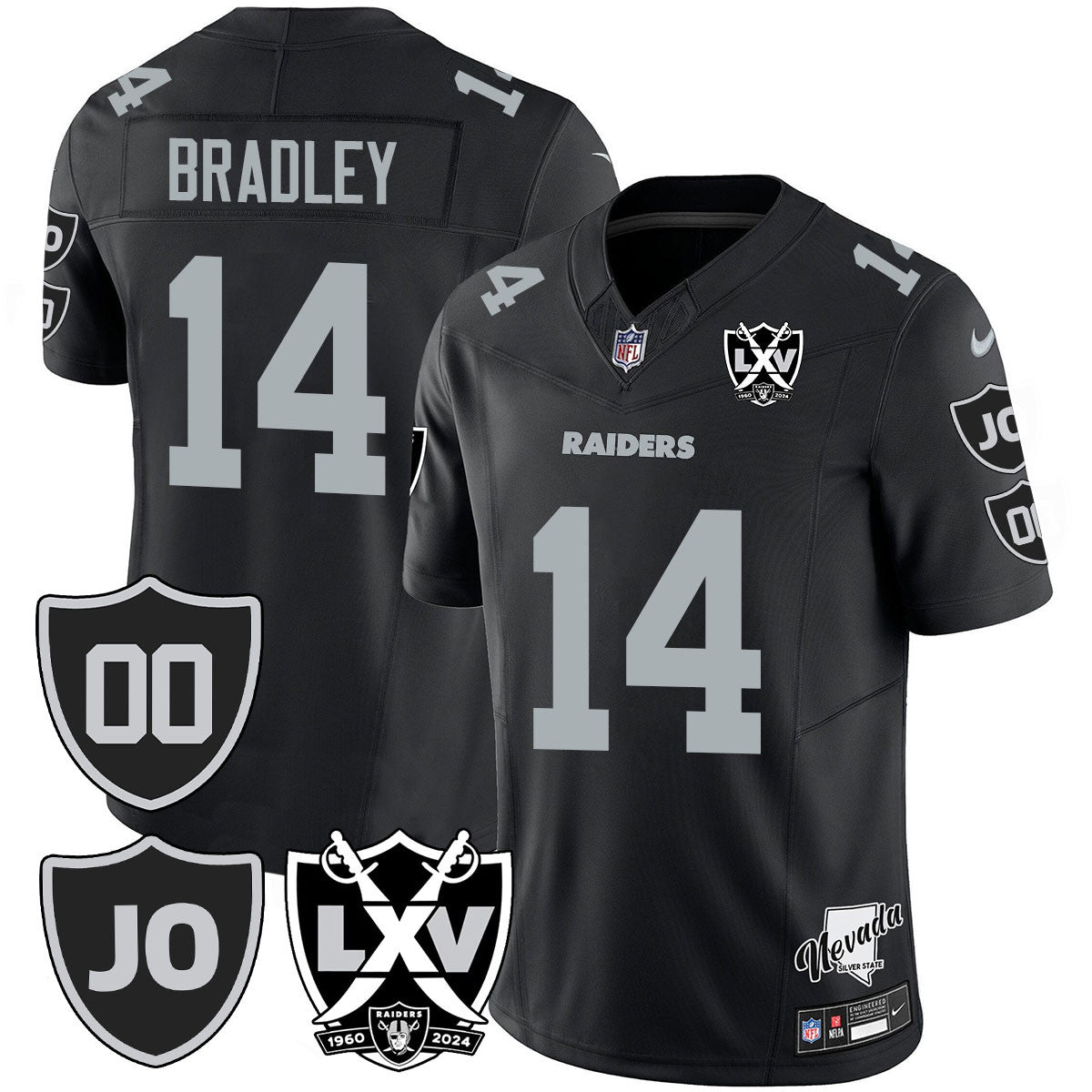 Raiders Vapor Limited Jersey – All Stitched – Honor Jim Otto – Black – Carter Bradley Jersey