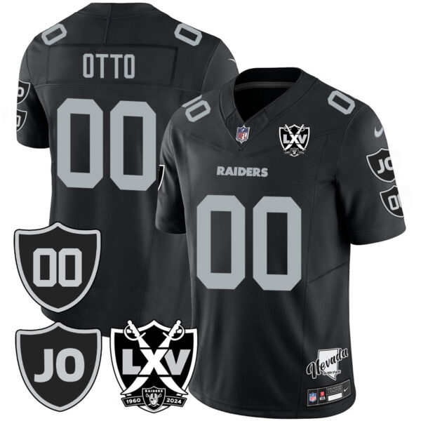 Raiders Vapor Limited Jersey – All Stitched – Honor Jim Otto – Black – Jim Otto Jersey