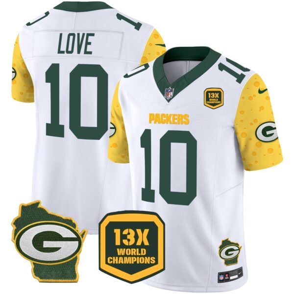 Packers Cheese Vapor Limited Jersey All Stitched – White – Jordan Love Jersey