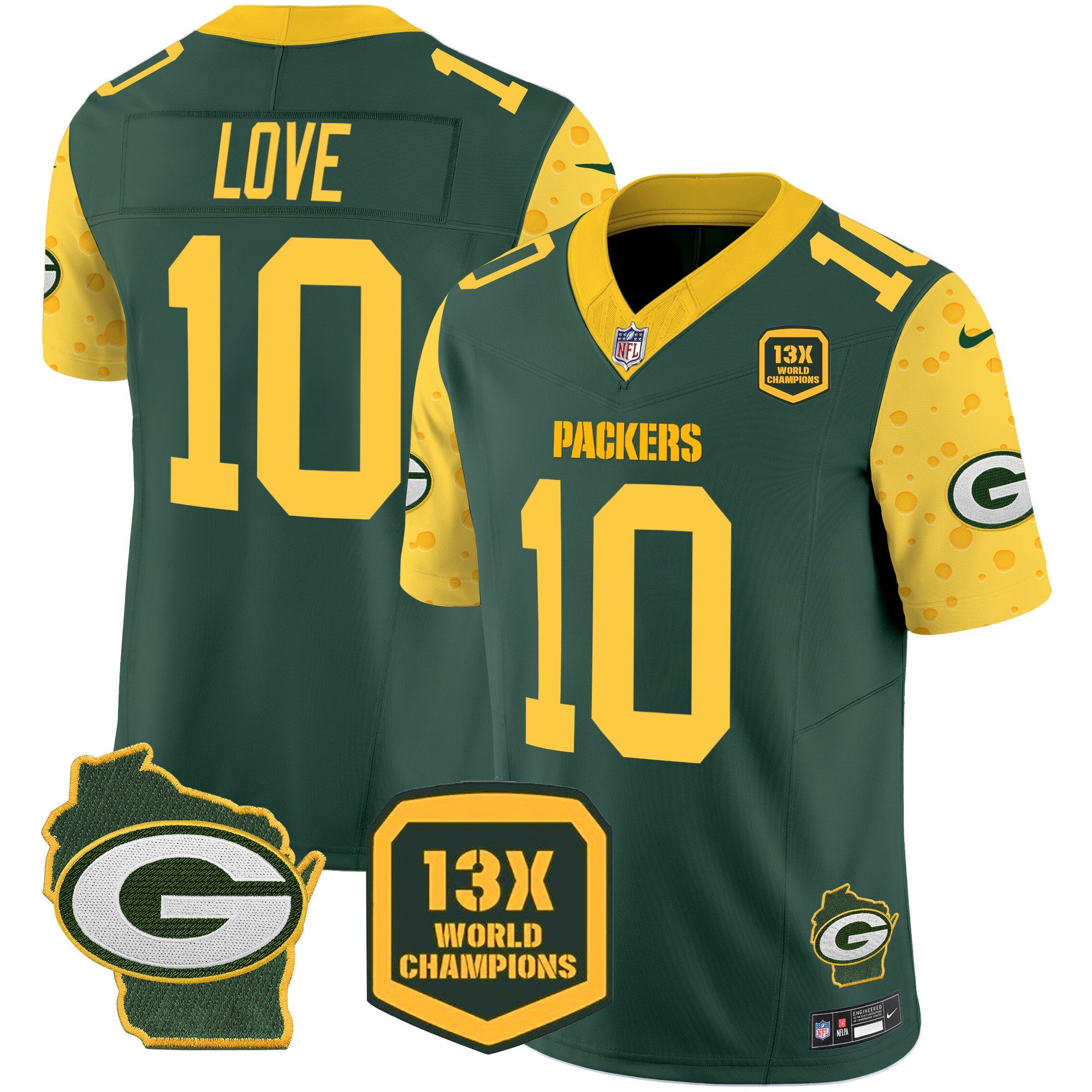 Packers Cheese Vapor Limited Jersey All Stitched – Green – Jordan Love Jersey
