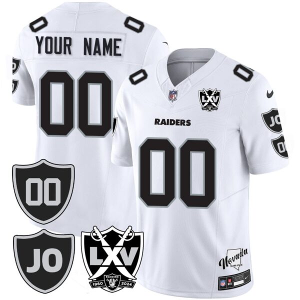 Custom Raiders Vapor Limited Jersey – All Stitched – Honor Jim Otto – White Limited Jersey