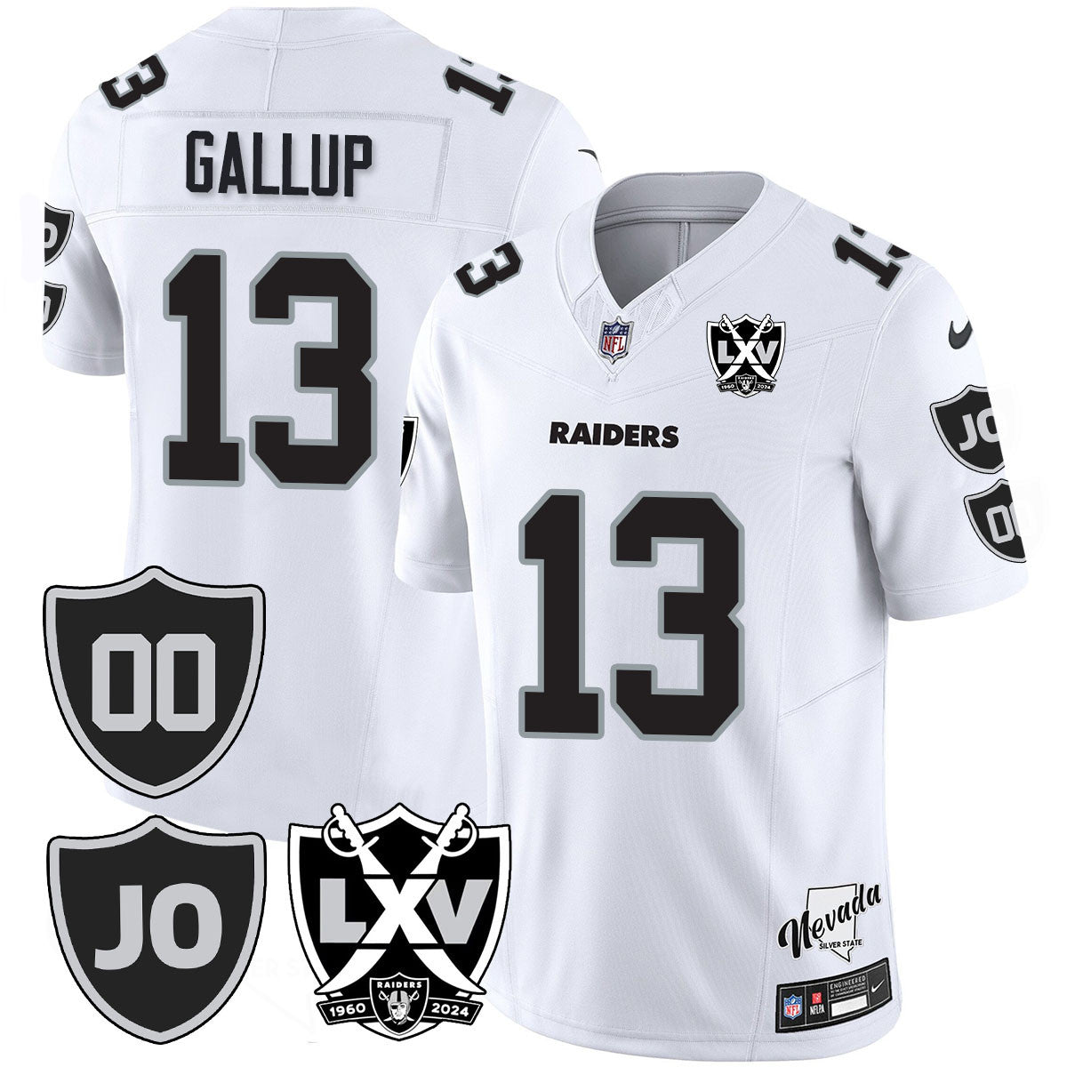 Raiders Vapor Limited Jersey – All Stitched – Honor Jim Otto – White Limited – Michael Gallup Jersey