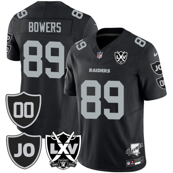 Raiders Vapor Limited Jersey – All Stitched – Honor Jim Otto – Black – Brock Bowers Jersey