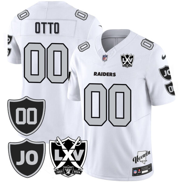 Raiders Vapor Limited Jersey – All Stitched – Honor Jim Otto – White – Jim Otto Jersey