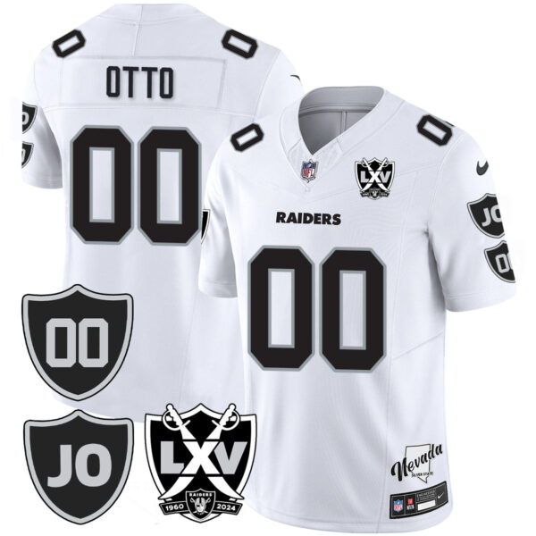 Raiders Vapor Limited Jersey – All Stitched – Honor Jim Otto – White Limited – Jim Otto Jersey