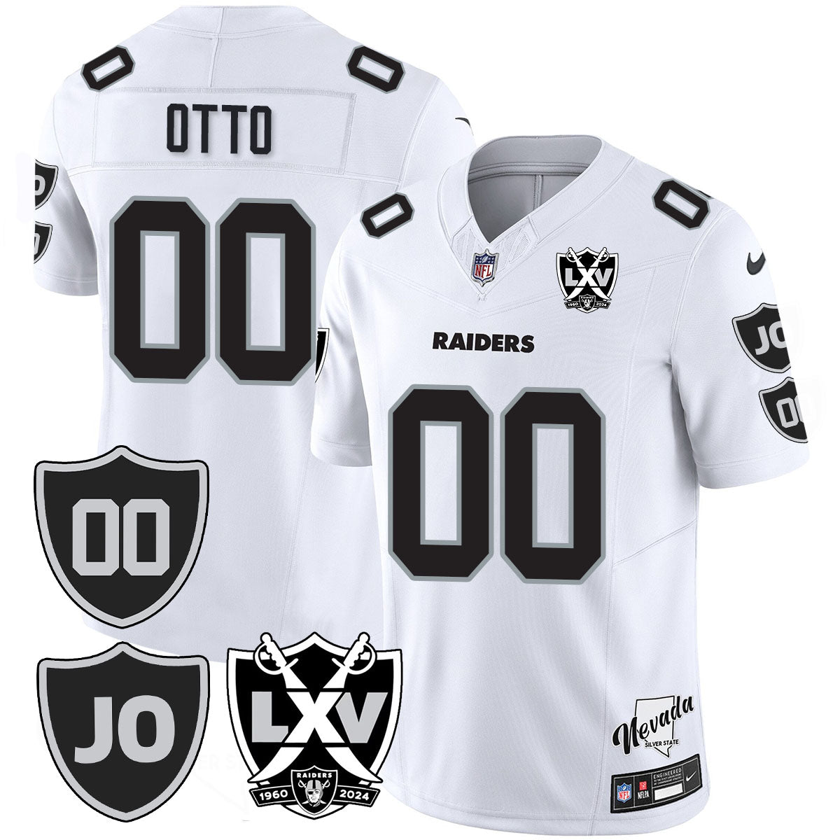 Raiders Vapor Limited Jersey – All Stitched – Honor Jim Otto – White Limited – Jim Otto Jersey