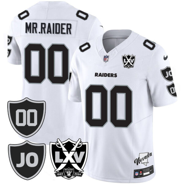 Raiders Vapor Limited Jersey – All Stitched – Honor Jim Otto – White Limited – Mr. Raider Jersey