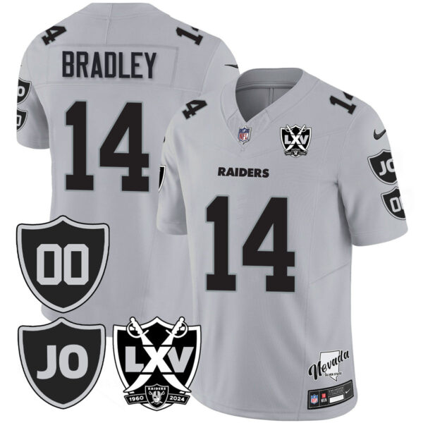 Raiders Vapor Limited Jersey – All Stitched – Honor Jim Otto – Silver – Carter Bradley Jersey