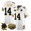 Detroit Lions 2024 NFC North Champions Gold Jersey – All Stitched – Amon-Ra St. Brown – 14 – White Gold Jersey