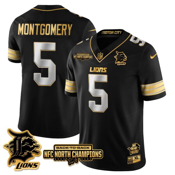 Detroit Lions – David Montgomery – 5 – Black Limited Jersey