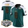 Eagles 2024 NFC East Division Champions Gold Trim Vapor Limited Jersey – All Stitched – Green Alternate – DeVonta Smith Jersey