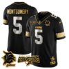 Detroit Lions 2024 NFC North Champions Gold Jersey N1 – All Stitched – David Montgomery – 5 – Black Limited Jersey
