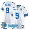 Detroit Lions 2024 NFC North Champions Gold Jersey N1 – All Stitched – Jameson Williams – 9 – White Jersey