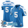 Detroit Lions 2024 NFC North Champions Gold Jersey N1 – All Stitched – David Montgomery – 5 – Blue Alternate Jersey