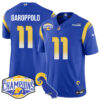 Los Angeles Rams 2024 NFC West Division Champions Jersey N1 – All Stitched – Jimmy Garoppolo – 11 – Royal Jersey