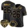 Penn State Nittany Lions Orange Bowl Patch Gold Vapor Limited Jersey – All Stitched – Black Gold – Saquon Barkley Jersey