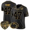 Penn State Nittany Lions Orange Bowl Patch Gold Vapor Limited Jersey – All Stitched – Black Gold – Donald Trump Jersey