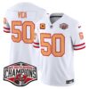 Tampa Bay Buccaneers Throwback 2024 NFC South Division Champions Patch Vapor Limited Jersey – All Stitched – White – Vita Vea Jersey