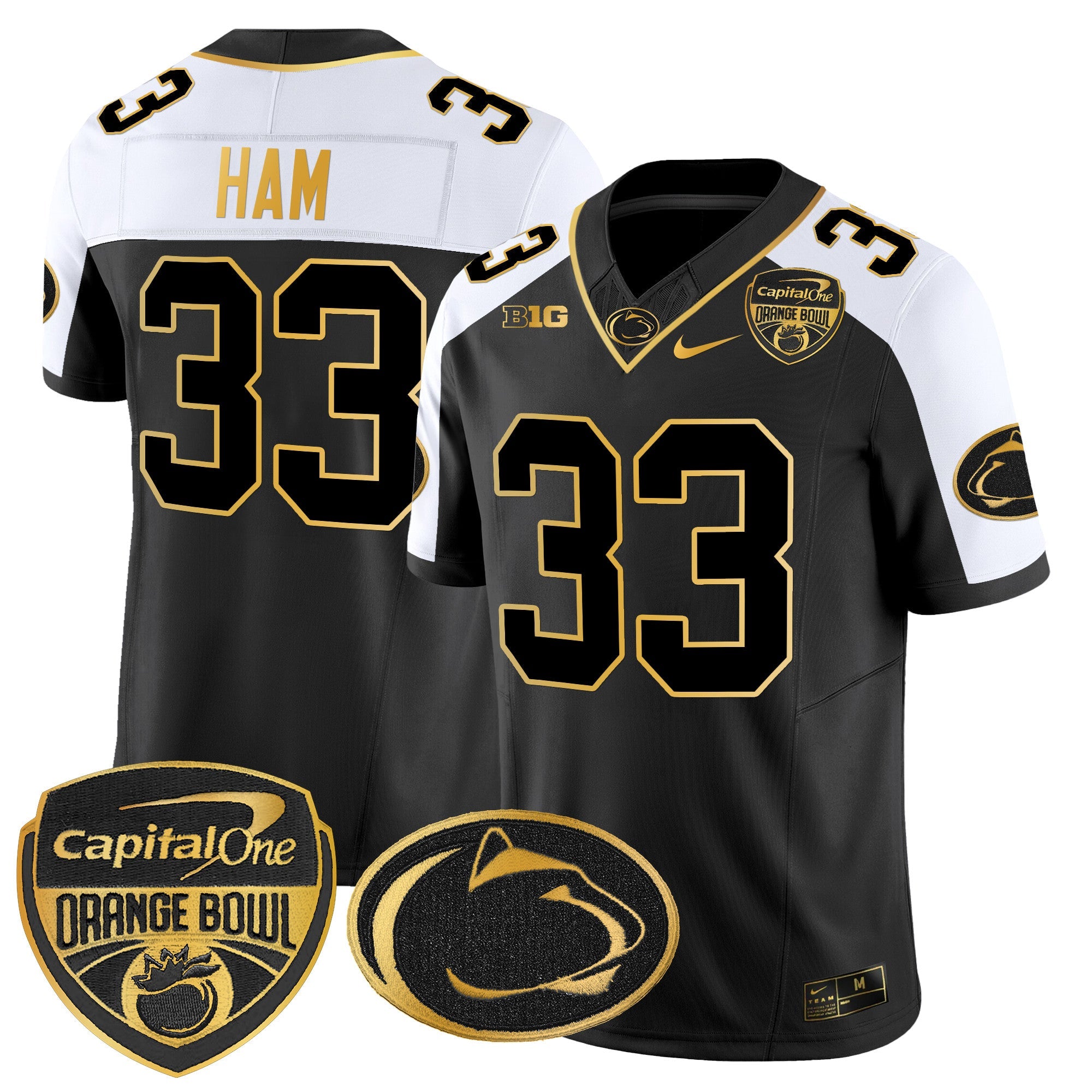 Penn State Nittany Lions Orange Bowl Patch Gold Vapor Limited Jersey – All Stitched – Alternate – Jack Ham Jersey
