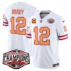 Tampa Bay Buccaneers Throwback 2024 NFC South Division Champions Patch Vapor Limited Jersey – All Stitched – White – Tom Brady Jersey