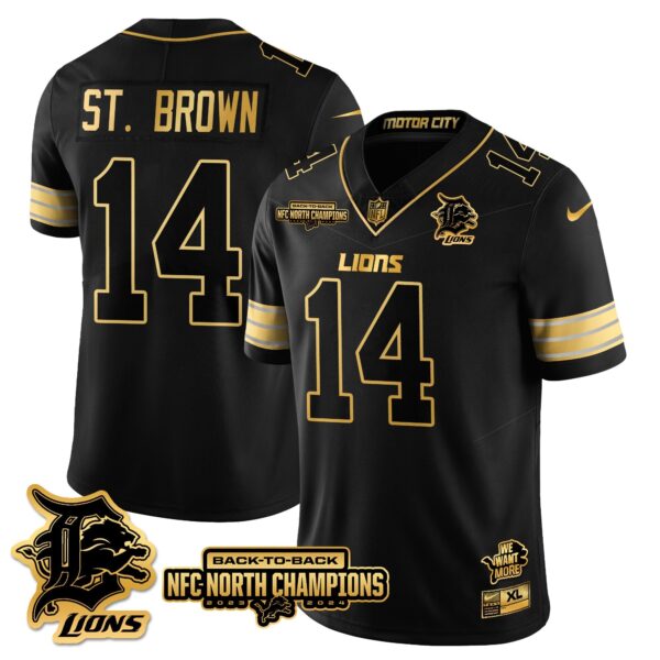 Detroit Lions – Amon-Ra St. Brown – 14 – Black Gold Jersey
