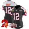 Women’s Tampa Bay Buccaneers Creamsicle 2024 NFC South Division Champions Patch Vapor Limited Jersey – All Stitched – Black Alternate – Tom Brady Jersey