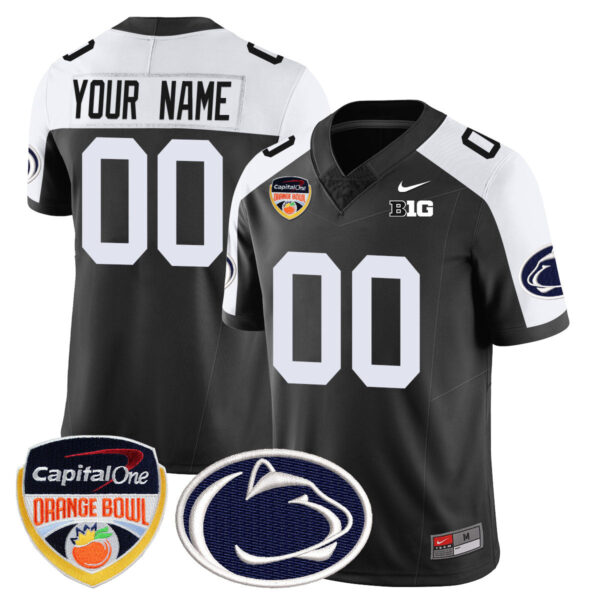 Custom Gender/Name Penn State Nittany Lions 2024 Orange Bowl Jersey – All Stitched – Black Alternate Jersey