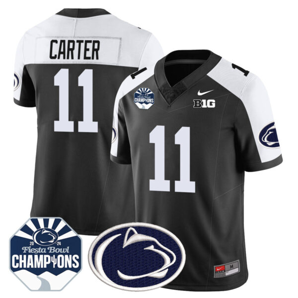 Penn State Nittany Lions 2024 Fiesta Bowl Champions Jersey – All Stitched – Black Alternate – Abdul Carter Jersey