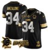 Detroit Lions 2024 NFC North Champions Gold Jersey N1 – All Stitched – Alex Anzalone – 34 – Black Limited Jersey