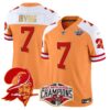 Buccaneers Creamsicle 2024 NFC South Division Champions Patch Gold Trim Vapor Limited Jersey – All Stitched – Creamsicle Alternate – Bucky Irving Jersey
