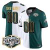 Eagles 2024 NFC East Division Champions Gold Trim Vapor Limited Custom Jersey – All Stitched – Split Jersey