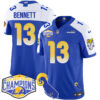 Los Angeles Rams 2024 NFC West Division Champions Jersey N1 – All Stitched – Stetson Bennett – 13 – Royal Alternate Jersey