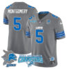 Detroit Lions 2024 NFC North Champions Gold Jersey N1 – All Stitched – David Montgomery – 5 – Gray Jersey