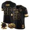 Detroit Lions 2024 NFC North Champions Gold Jersey – All Stitched – Jahmyr Gibbs – 26 – Black Gold Jersey