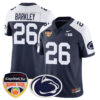 Penn State Nittany Lions 2024 Orange Bowl Jersey – All Stitched – Navy Alternate – Saquon Barkley Jersey