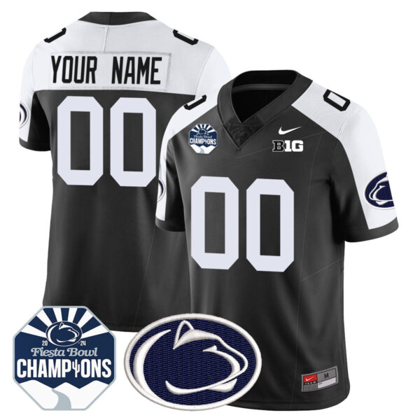 Custom Gender/Name Penn State Nittany Lions 2024 Fiesta Bowl Champions Jersey – All Stitched – Black Alternate Jersey